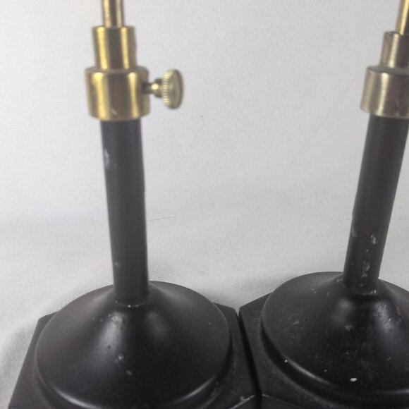 Hearth & Hand Magnolia Candle Holders 2 Black & Brass Taper Sticks Adjustable - Picture 8 of 10